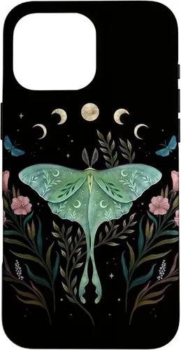 Miniatura 18 de Funda estética Witchy Luna Moth Flower Floral Moon Phases para iPhone 13