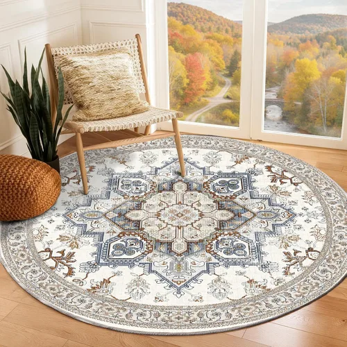 Miniatura 40 de OPPODREAM Alfombras suaves, pequeñas y lavables con parte trasera antideslizante, alfombra de cachemira sintética de pelo bajo, 2 x 3 pies, azul