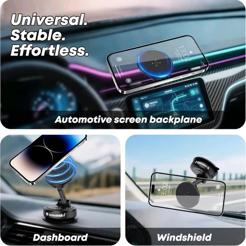 Miniatura 6 de Soporte de teléfono para automóvil [108 libras de succión más fuerte y 3600 gf magnético más fuerte] Soporte magnético ajustable de 360°