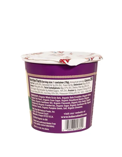Miniatura 5 de Bob's Red Mill Taza de avena orgánica sin gluten, frutas y semillas, 2.47 onzas (paquete de 12)