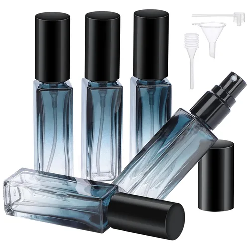 Segbeauty Botellas de perfume de viaje recargables, contenedores de perfume de vidrio de 0.3 fl oz con embudo y pipeta, 5 unidades, 10 unidades,