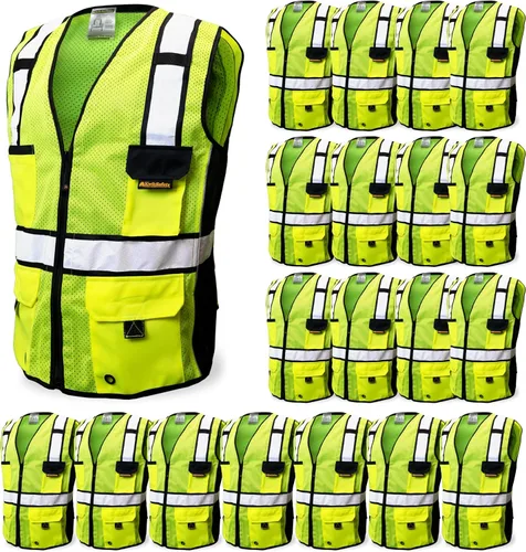 Miniatura 8 de KwikSafety - Charlotte, NC - RoadBOSS Econ & Chaleco de Seguridad Premium Clase 2 Chaleco Reflectante ANSI OSHA Chaleco de Seguridad para Hombres