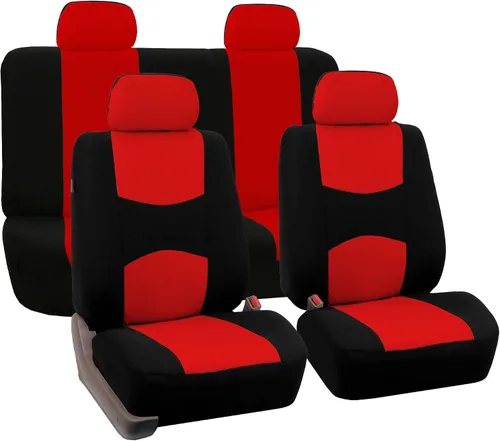Miniatura 15 de FH Group - Juego de fundas de asientos para automóvil, de tela beige, para SUV, sedán y camioneta, para asientos de respaldo bajo con reposacabezas