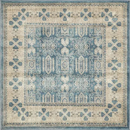 Miniatura 17 de Unique Loom Salzburg Collection - Alfombra clásica de diseño tradicional de inspiración oriental, 2 x 3 pies, color beige y azul