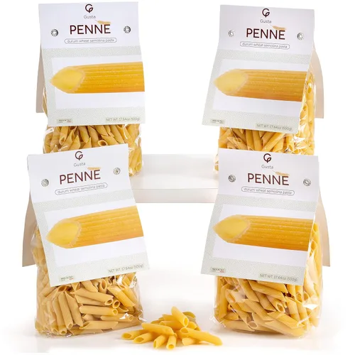 Miniatura 13 de Gusta Penne Rigate Pasta italiana de primera calidad de Italia - Pasta orgánica "Al Dente" de sémola de trigo duro, pasta gourmet y sin OMG
