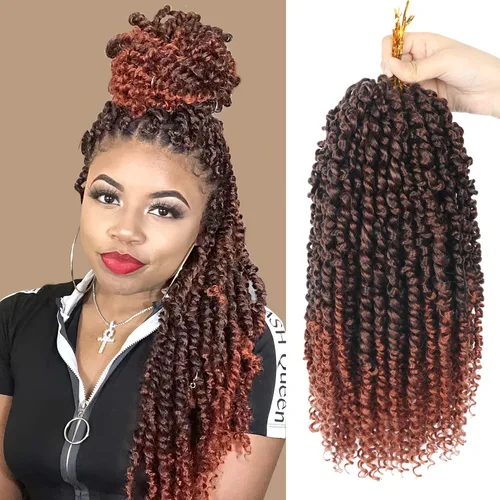 Miniatura 51 de Bileaf Cabello de Ganchillo Passion Twist Pre-retorcido de 10 Pulgadas, 8 Paquetes de Ganchillo Passion Twist, Cabello Corto Passion Twist