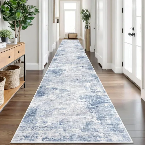 Miniatura 164 de IOHOUZE Alfombra pequeña abstracta de 2 x 3 pies, alfombra de entrada lavable para entrada interior, alfombras con respaldo de goma, alfombra gris