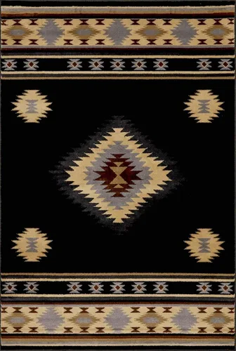 Miniatura 18 de Hoylake Southwestern - tapete estilo tribal, azteca, indio americano e indie, felpudo, pequeño, marrón, gris, negro, 1 pie y 10 pulgadas por 2 pies