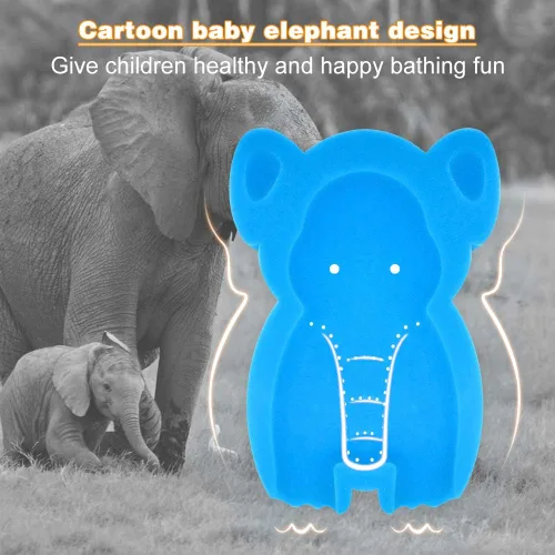 Miniatura 9 de Esponja de baño infantil suave elefante bebé alfombra de baño recién nacido cómodo espuma antideslizante cojín (azul, 1 juego)