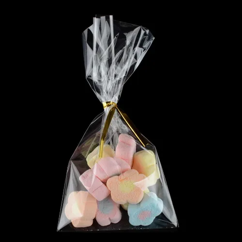 Miniatura 4 de FUNNYARD 200 bolsas transparentes de celofán para golosinas de celofán de 4 x 6 pulgadas con lazos giratorios de 4 pulgadas para regalo de boda
