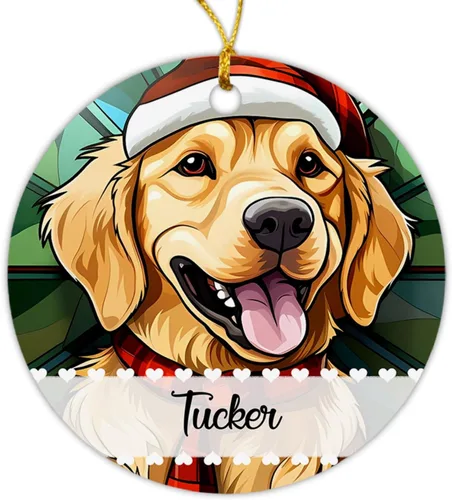 Miniatura 12 de Airedale Terrier - Adorno de Navidad para perro, regalo para Acción de Gracias, perros personalizados con sombrero de Navidad, adornos de Airedale