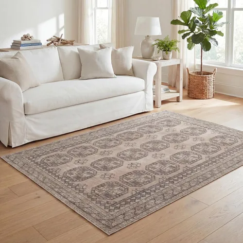 Miniatura 132 de Kuden Alfombra pequeña de 2 x 3, lavable a máquina, parte trasera antideslizante, estilo vintage, suave, pelo bajo, alfombras de área para entrada