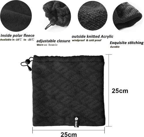 Miniatura 7 de Botack - Gorro de forro polar 3 en 1 para el cuello y el invierno
