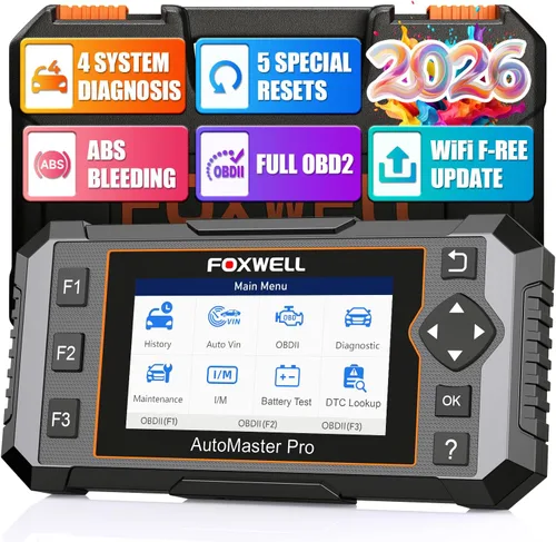 FOXWELL NT614 Elite OBD2 escáner para mecánica de bricolaje, actualización de NT604, herramienta de diagnóstico de 4 sistemas con 5 reajustes (purga