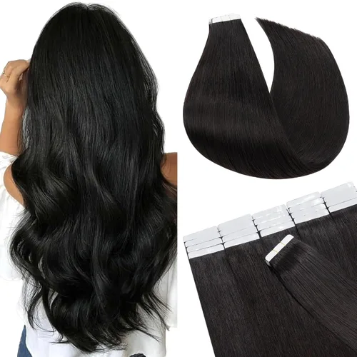 Miniatura 12 de Extensiones de cabello Sego, cabello humano estilo remy, con cinta adhesiva, lacio, cinta adhesiva de entramado tipo piel, sin costuras, invisible