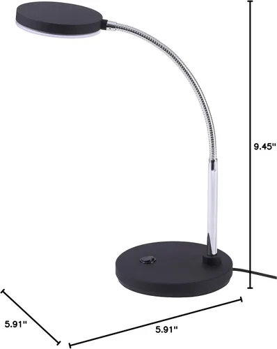 Miniatura 10 de Bostitch Lámpara de escritorio LED de cuello de cisne de metal, sin parpadeo, cabeza ajustable (VLED1800BK), color negro