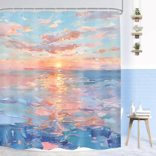 Miniatura 10 de Cortina de ducha para niños, océano, verano, linda ballena de dibujos animados, divertida decoración de baño para guardería, niños y niñas