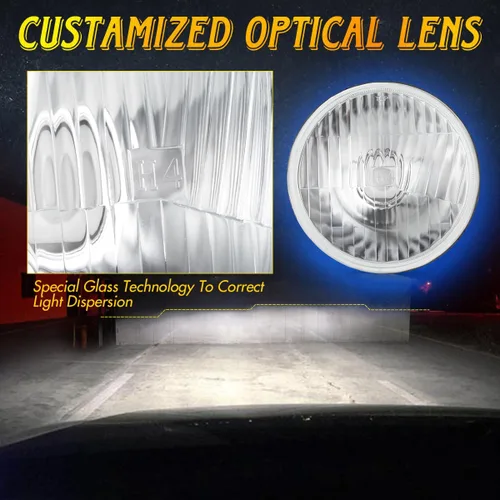 Miniatura 2 de Reemplazo de faros delanteros redondos sellados de 5.75 pulgadas con bombillas LED H4, se adapta a H5001 H5006 H5506 H5010, carcasa de reflector