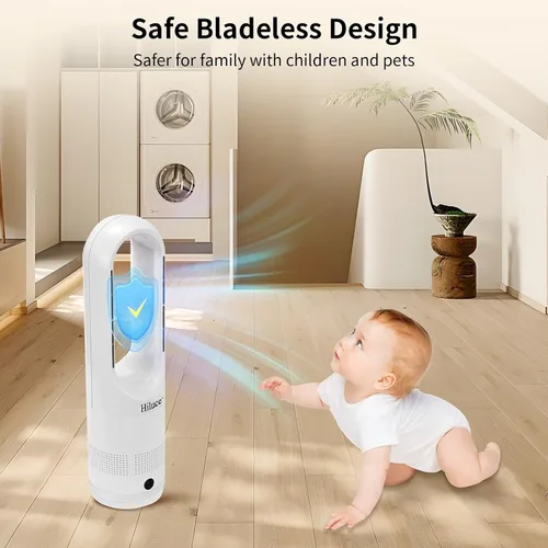 Miniatura 5 de Hiluce Ventilador sin aspas de 22" para dormitorio con control remoto