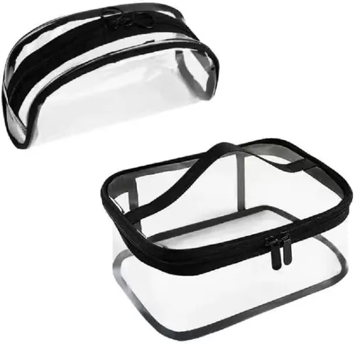 Miniatura 2 de ZITEZHGO Bolsa de cosméticos transparente para mujer, bolsa de viaje, bolsa de maquillaje, bolsa de aseo impermeable, organizador de PVC, Claro