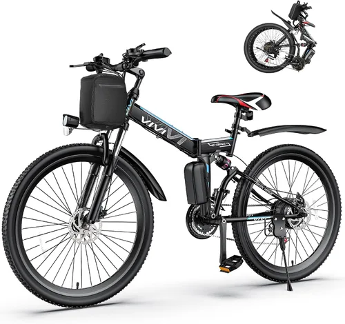 Vivi Electric Bike for Adults, 750W Rated Folding Electric Mountain Bike 26'' Commuter Ebike 20MPH Foldable Ebike Adult Electric Bicycles with