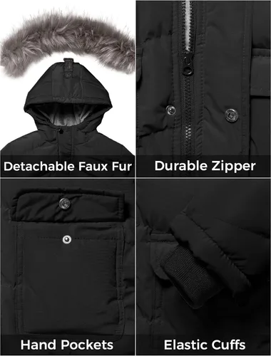 Miniatura 6 de ZSHOW Abrigo de invierno para niños, chaqueta acolchada con capucha, parka gruesa