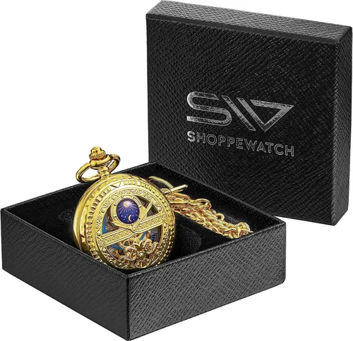 Miniatura 31 de ShoppeWatch Reloj de bolsillo para hombre con cadena Reloj de bolsillo vintage de cuerda a mano Reloj de bolsillo clásico con movimiento