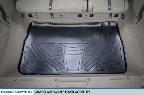 Miniatura 2 de SMARTLINER Tapete para maletero de carga detrás del asiento de la tercera fila compatible con Chrysler Town & Country 2008-2016 Negro