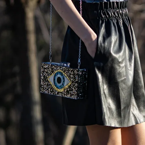 Miniatura 3 de Boutique De FGG Bolsos de mano de acrílico para mujer, bolsos de noche con cadena, bolso de hombro para fiesta, baile de graduación, bolsos de mano