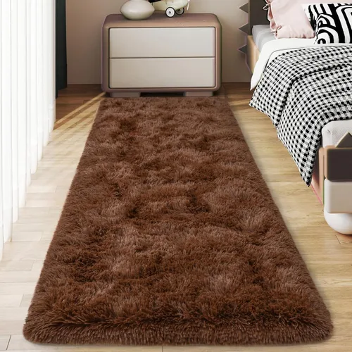 Miniatura 80 de Alfombras suaves para pasillos de dormitorio, nuevas, con parte inferior antideslizante mejorada, de 2 x 3, alfombra esponjosa y peluda verde