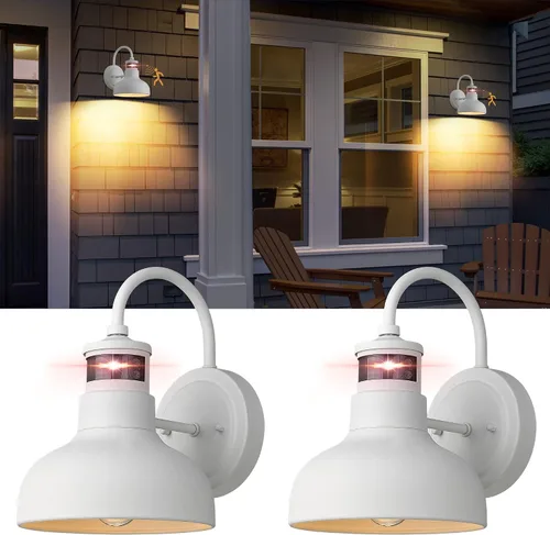 Miniatura 10 de Lámpara de pared para exteriores con sensor de movimiento de 7 pulgadas, IP65, color negro 1 pack black 7-inch barn light with 3 modes, 220-degree