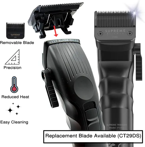 Miniatura 3 de Supreme Trimmer 2Spee STC922 - Cortadora de pelo profesional inalámbrica con hoja extraíble Tiempo de funcionamiento de 210 minutos, motor de 2