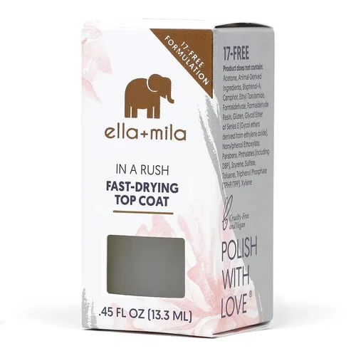 Miniatura 8 de ella+mila Capa superior de secado rápido, capa superior de esmalte de uñas de secado rápido para un alto brillo y un uso duradero, capa protectora