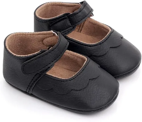Miniatura 3 de Zapatos planos Mary Jane para bebés y niñas, suela suave antideslizante, suela suave, princesa, primeros pasos, de piel sintética, zapatos de vestir