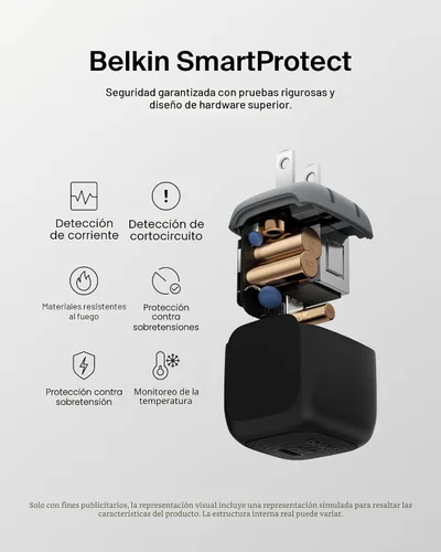 Miniatura 4 de Bloque de Cargador USB C Belkin 45W - PD3.1 PPS Carga Súper Rápida - Samsung Galaxy S25, S24, Apple iPhone 17, Air, Pro, Pro Max, AirPods, Apple