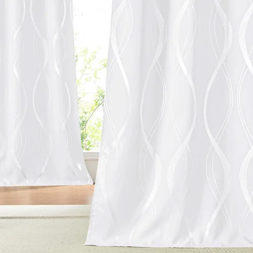 Miniatura 78 de NICETOWN Paneles de Cortinas Opacas para Dormitorio - Tratamiento de Ventanas con Aislamiento Térmico, Ojales Sólidos, Cortinas Opacas con Diseño