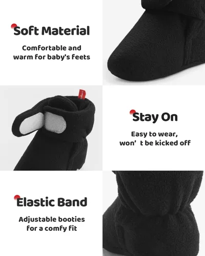 Miniatura 4 de Botines de forro polar para recién nacido, unisex, antideslizantes, para recién nacidos, primeros pasos, zapatos cálidos para la casa para bebés