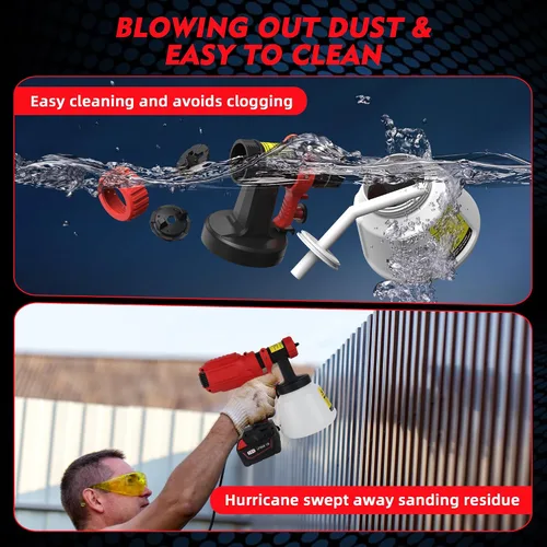 Miniatura 6 de Pulverizador de pintura inalámbrico para batería Milwaukee de 18 V, pulverizadores de pintura para interior del hogar HVLP eléctrico sin aire