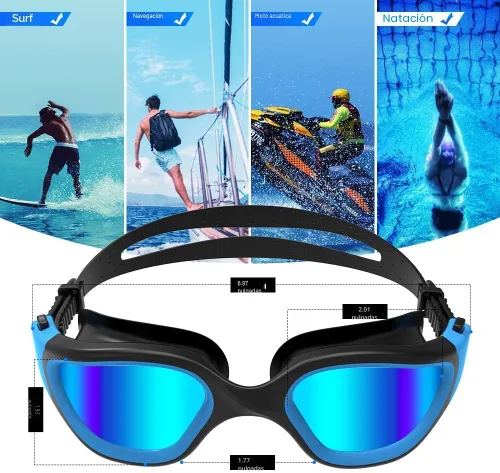 Miniatura 8 de ZIONOR G1 - Gafas de natación polarizadas unisex para mujeres adultas, antiniebla, 100% anti UV, gafas de buceo A1 (polarizado + azul espejo)