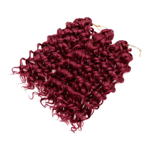 Miniatura 5 de QRHSUKA GoGo Curl Cabello de Ganchillo Rizado Corto para Mujeres Rizos de Playa Ondas de Agua Trenzas Profundas de Ganchillo Sintéticas Extensiones