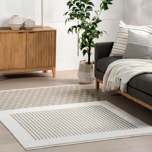 Miniatura 17 de Nuloom Versa Kirby - Alfombra de área color crema, 4 x 6 pies, azulejos, suave y acogedora, con alto tráfico, resistente a las manchas, fácil