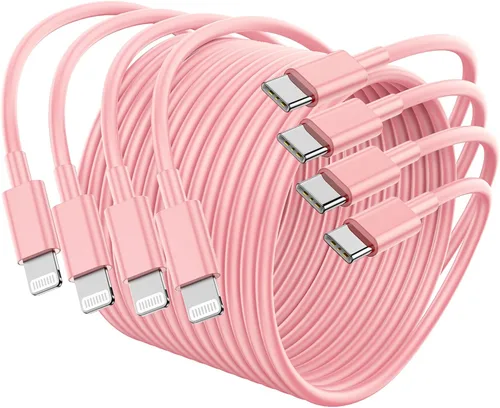 Miniatura 9 de Paquete de 4 cables USB C a Lightning de 6 pies, cable de carga rápida para iPhone 14, repuesto para el cable de carga original de Apple para iPhone