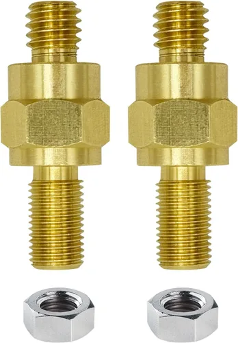 Ampper 3/8"-16 y 3/8"-24 pernos de terminal de batería de poste lateral largo de latón, poste lateral estándar de batería extensor compatible con