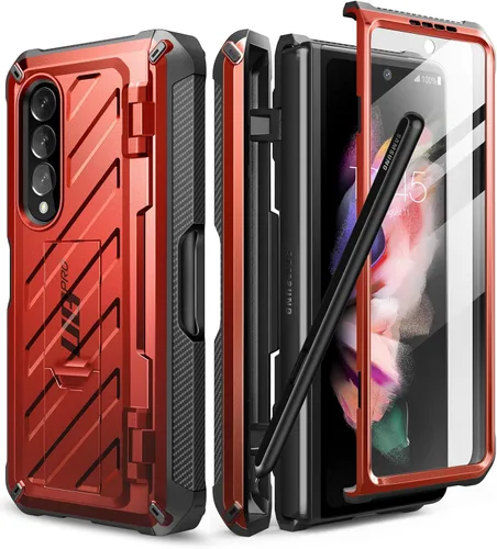 Miniatura 13 de SUPCASE Funda para Galaxy Z Fold 3 con soporte para bolígrafo S (Unicorn Beetle Pro), [protector de pantalla y soporte integrados]