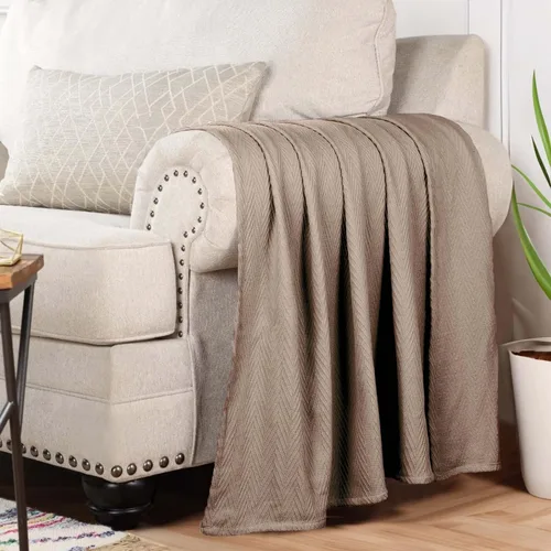 Miniatura 6 de Superior Metro - Manta de algodón para todas las estaciones, manta tejida para sofá, cama, ropa de cama, casa de campo, artículos esenciales