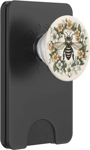 Miniatura 7 de PopSockets PopGrip estándar con diseño de abeja pastel Boho y flores