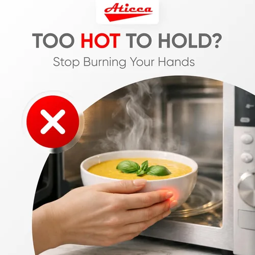 Miniatura 2 de Aticca Juego de 4 almohadillas calientes para tazas de caldo para microondas y platos calientes, multiusos, a prueba de calor Negro