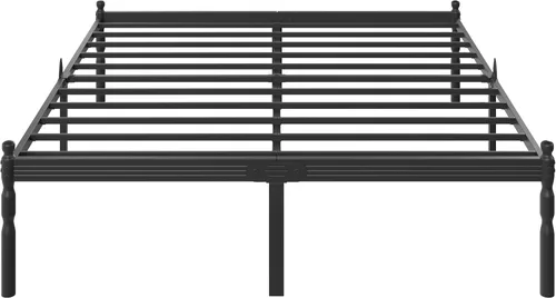 Miniatura 18 de Base de cama resistente de tamaño individual con almacenamiento y tapón de colchón, marco de cama de metal con plataforma, no necesita somier, fácil
