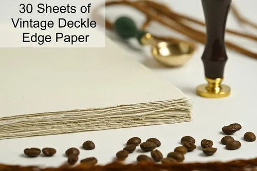 Miniatura 3 de 30 hojas de papel de acuarela, de 7.86 oz/m², con borde deckled, rugoso/texturizado, hecho a mano, de algodón con textura, para acuarelas