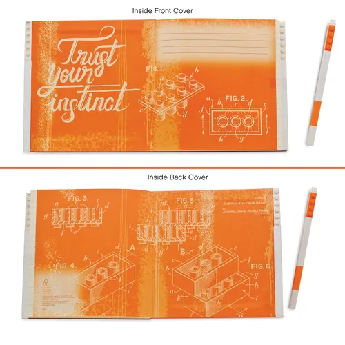 Miniatura 5 de LEGO Stationery - Cuaderno de bloqueo con bolígrafo de gel, color naranja